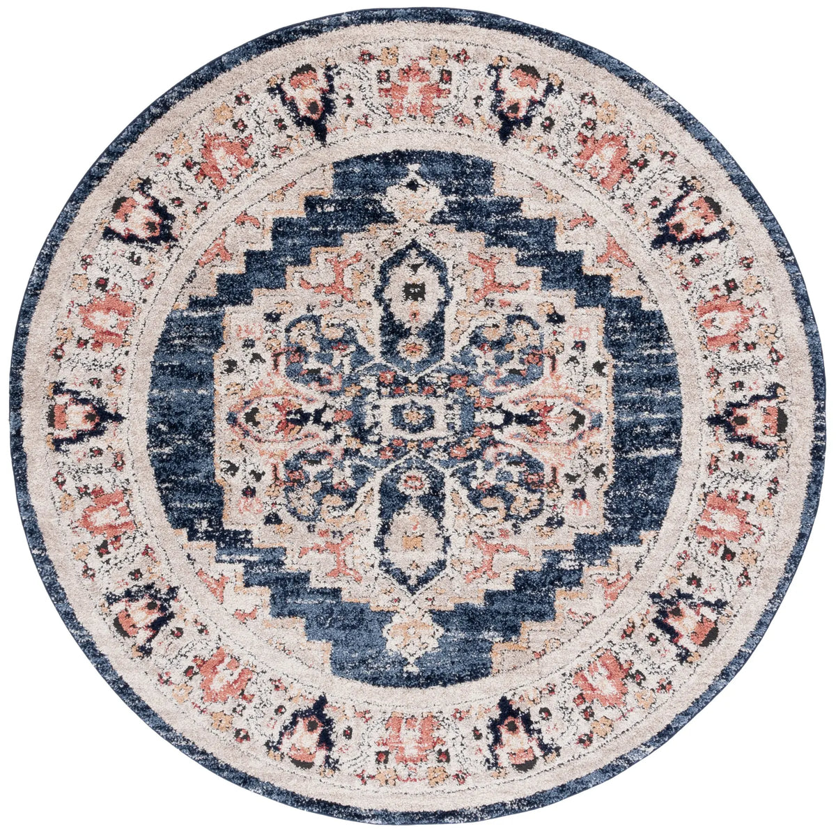 Safavieh Luna 6'-7" x 6'-7" Rug in Navy / Beige