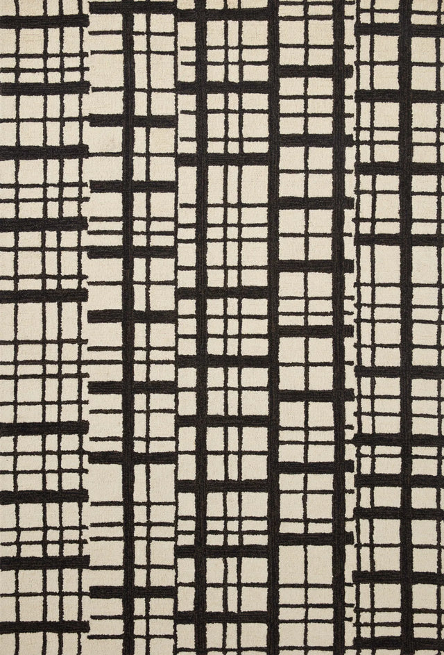 Chris Loves Julia x Loloi Polly POL-02 Black / Ivory Rug - main flat