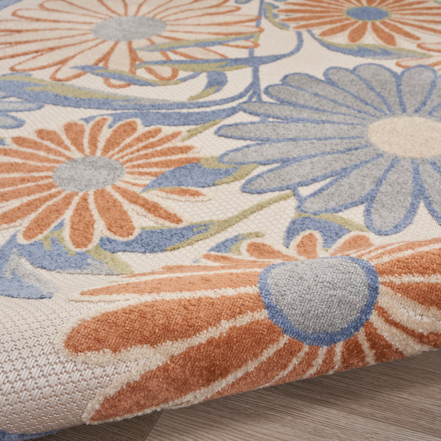 Nourison Aloha ALH33 Machine Made Beige, Multicolor Rug