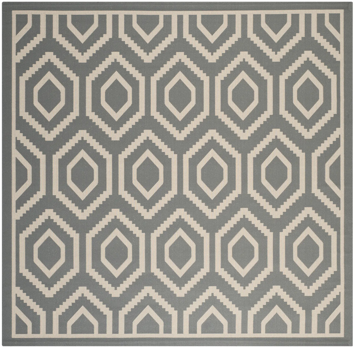 Safavieh Courtyard 7'-10" x 7'-10" Rug in Anthracite / Beige