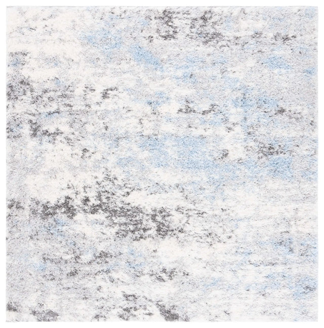 Safavieh Lindsay Shag 6'-7" x 6'-7" Rug in Grey / Blue Ivory