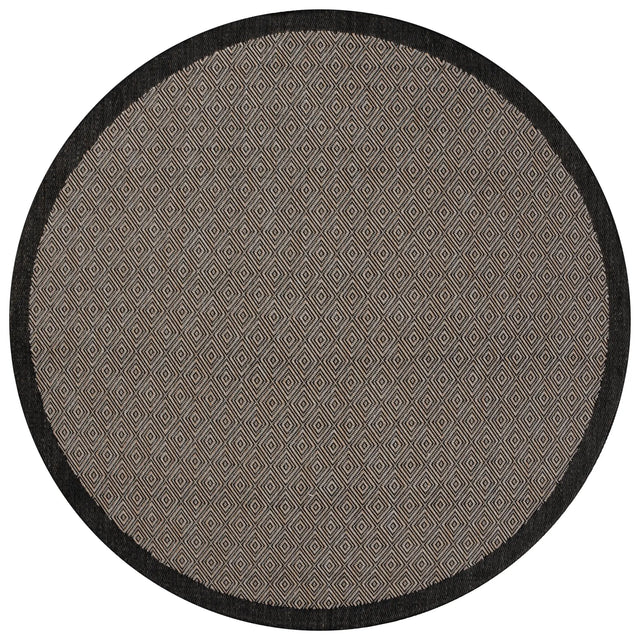 Safavieh Beach House 6'-7" x 6'-7" Rug in Black / Ivory