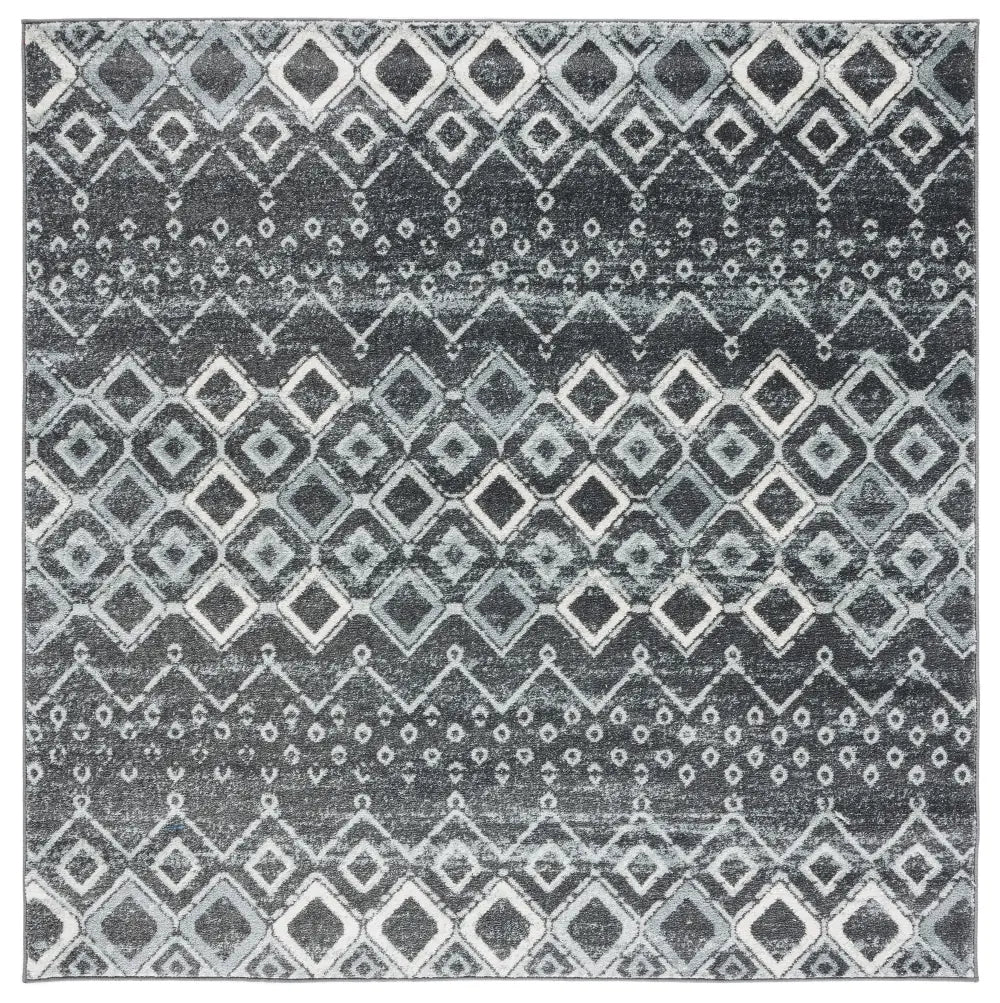 Safavieh Amsterdam 6'-7" x 6'-7" Rug in Dark Grey / Light Grey