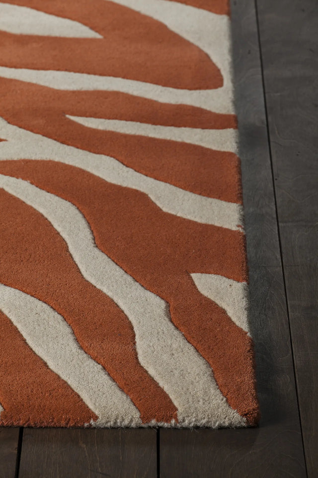 Chandra Stella STE-52180 Orange / White rug, corner detail