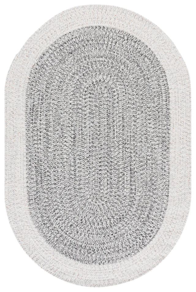 Safavieh Braided 4'-0" x 6'-0" Rug in Ivory / Grey Black