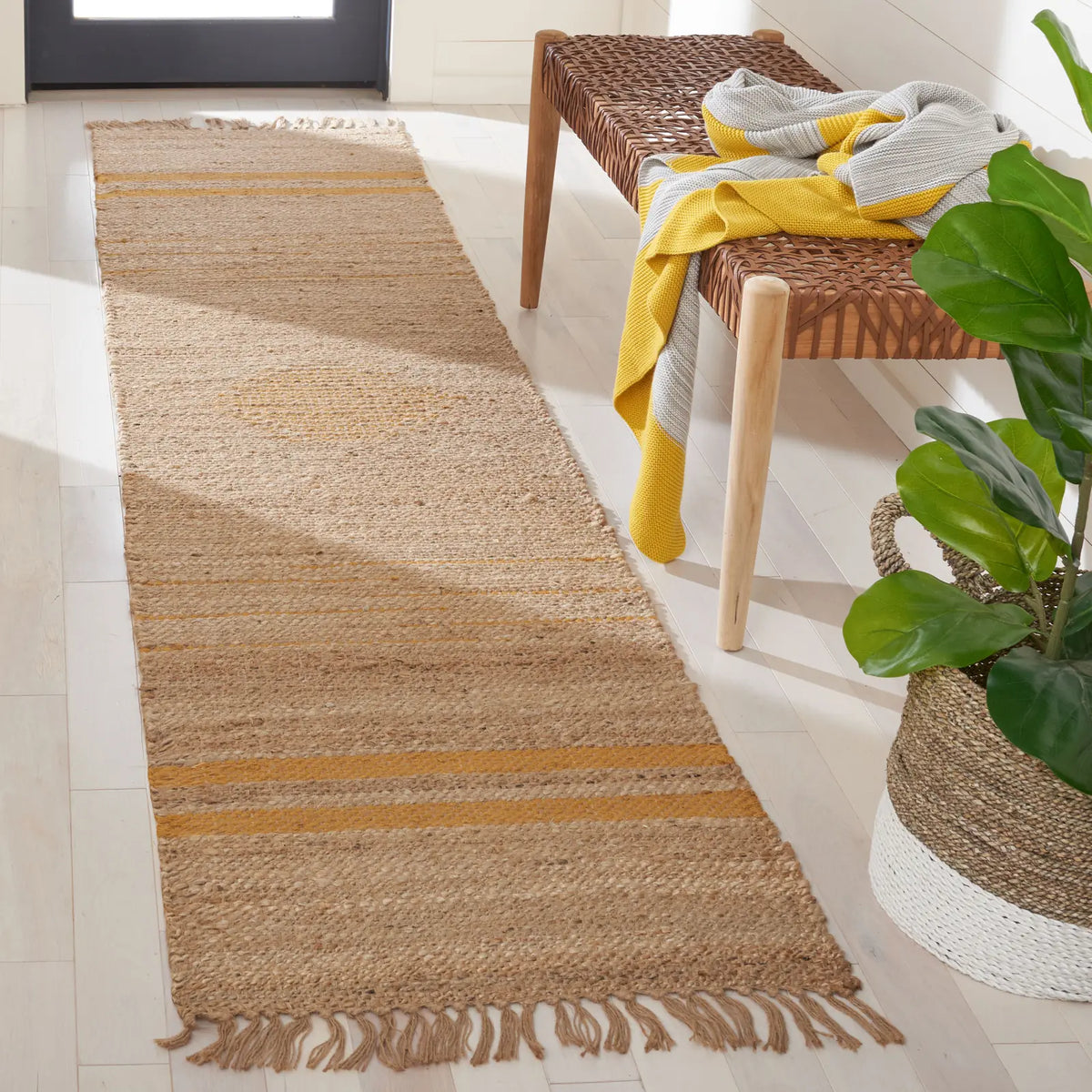 Safavieh Natural Fiber 2'-0" x 9'-0" Rug in Gold / Natural