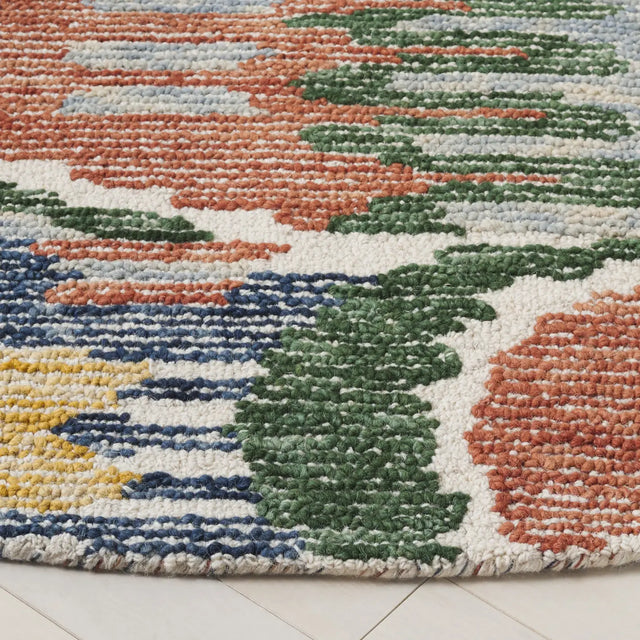 Safavieh Ikat 6'-0" x 6'-0" Rug in Green / Rust