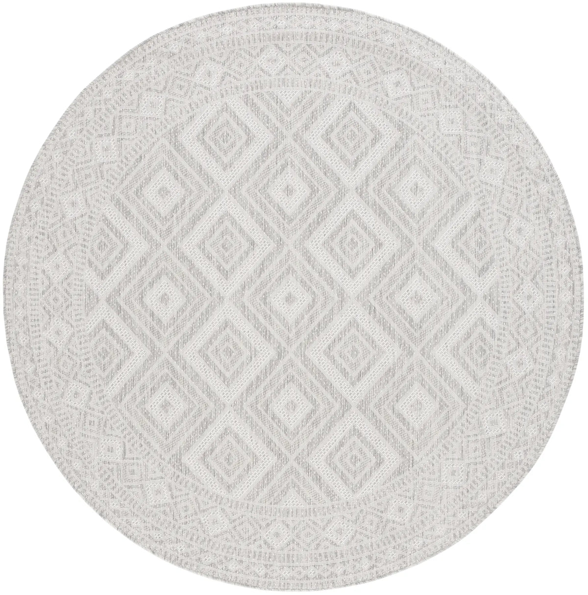 Safavieh Courtyard 6'-7" x 6'-7" Rug in Ivory / Light Grey