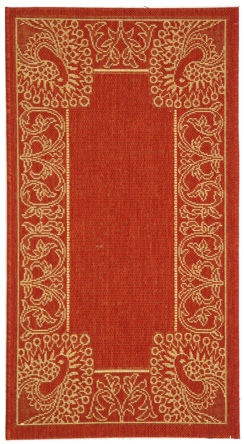 Safavieh Courtyard 2'-0" x 3'-7" Rug in Red / Natural