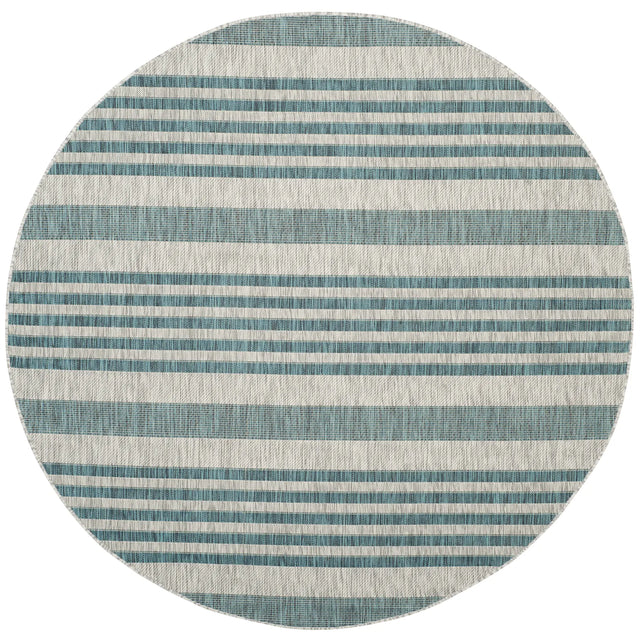 Safavieh Courtyard 6'-7" x 6'-7" Rug in Grey / Blue