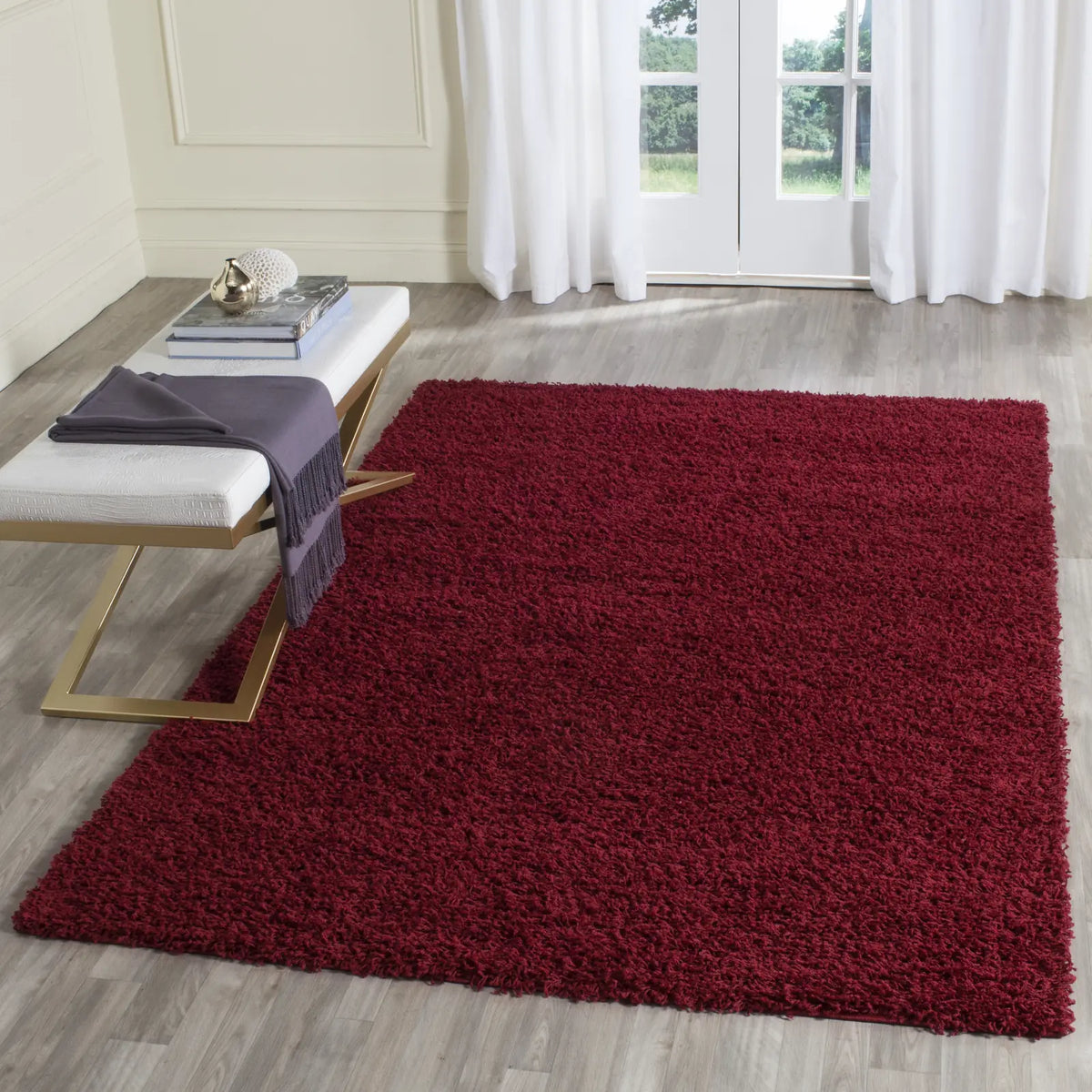 Safavieh Sga-Athens Shag 5'-1" x 7'-6" Rug in Red