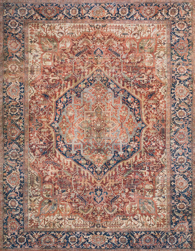 Loloi Layla Lay-08 Red / Navy Rugs - main flat