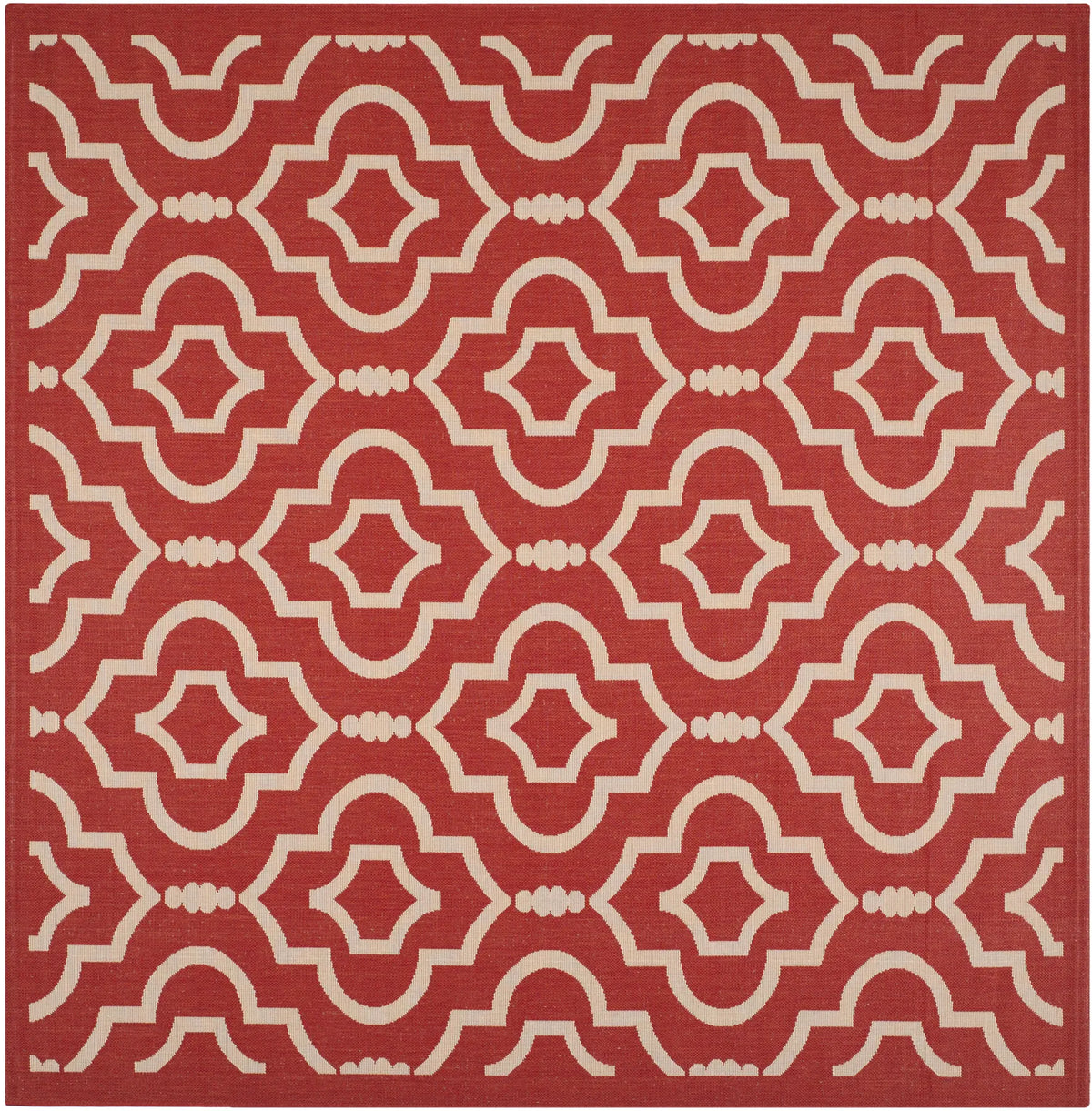 Safavieh Courtyard 7'-10" x 7'-10" Rug in Red / Bone