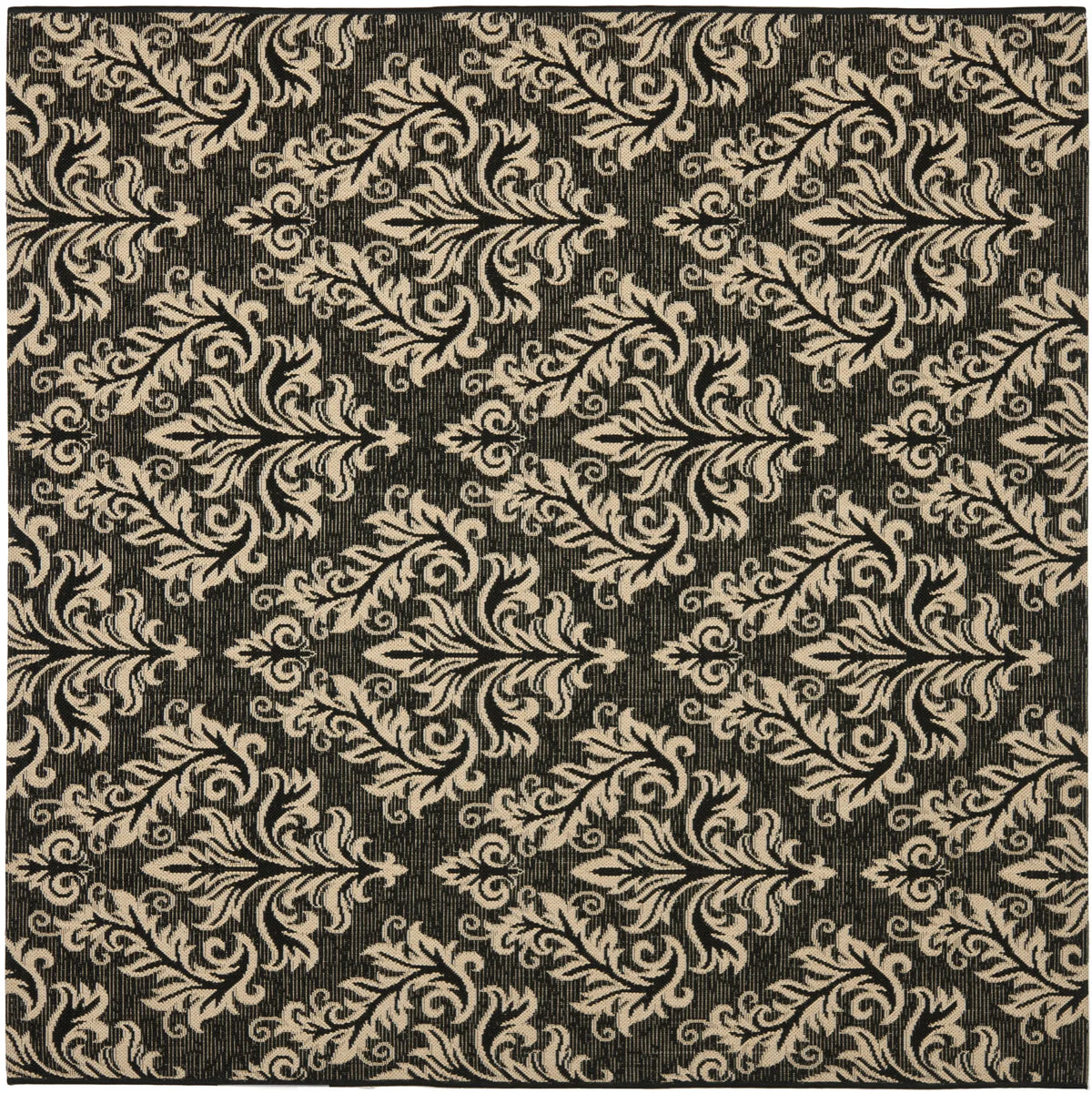 Safavieh Courtyard 6'-7" x 6'-7" Rug in Black / Creme