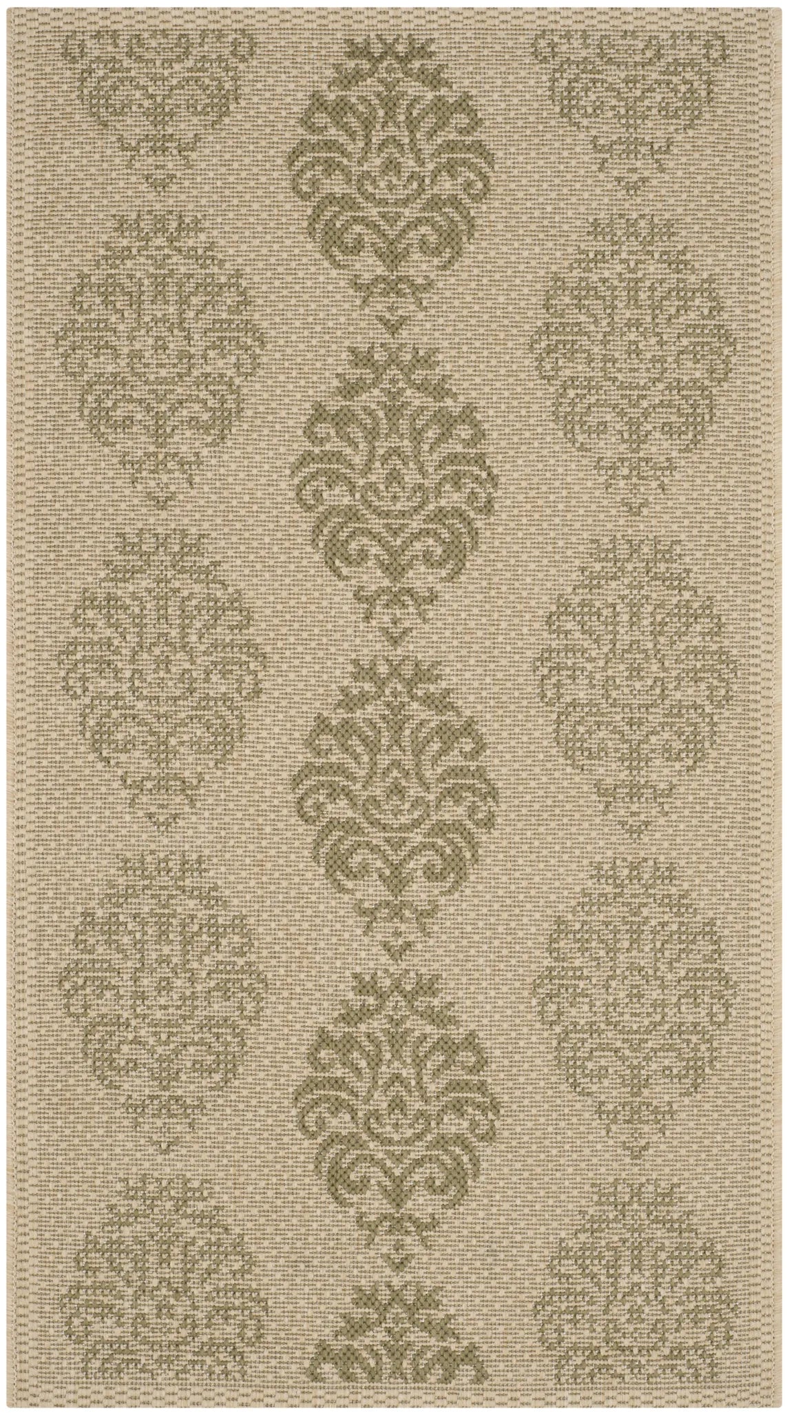 Safavieh Courtyard 2'-0" x 3'-7" Rug in Natural / Olive