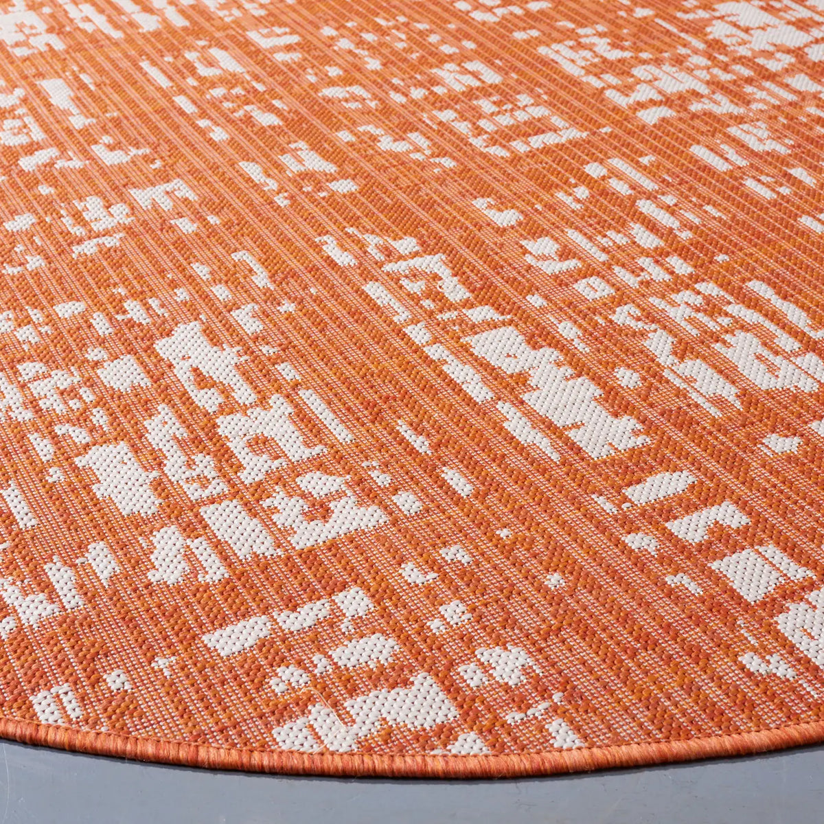 Safavieh Courtyard 6'-7" x 6'-7" Rug in Orange / Ivory