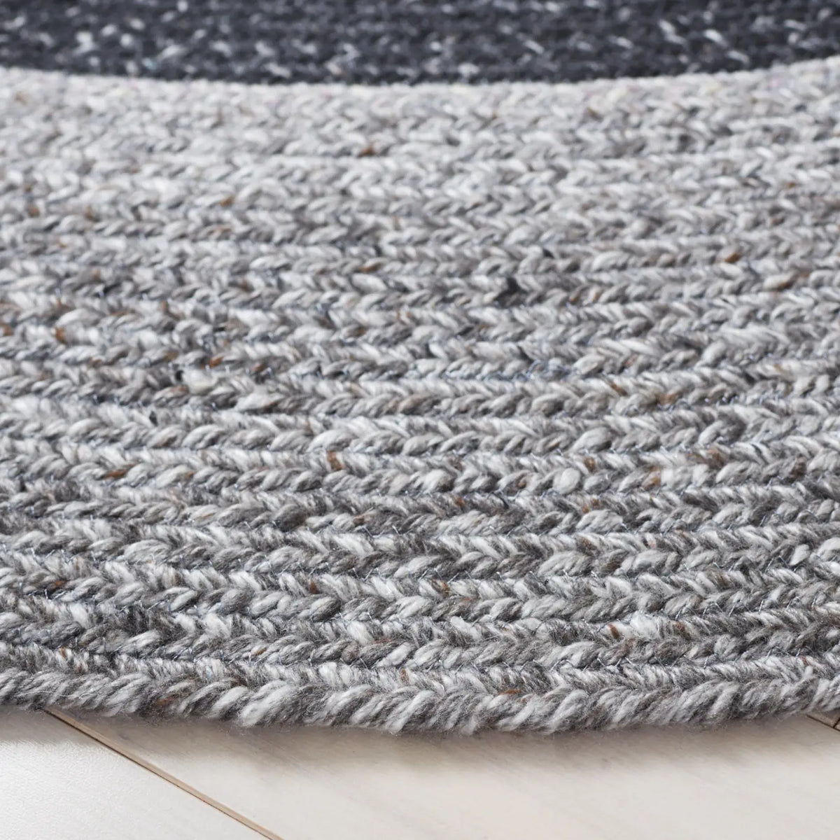 Safavieh Braided 5'-0" x 5'-0" Rug in Black / Dark Grey