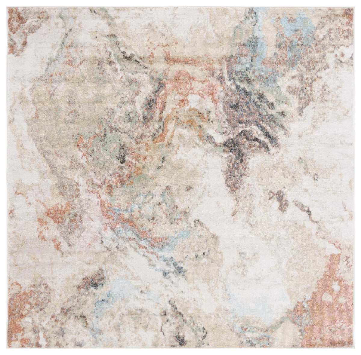 Safavieh Phoenix 500 6'-7" x 6'-7" Rug in Ivory / Gold Rust