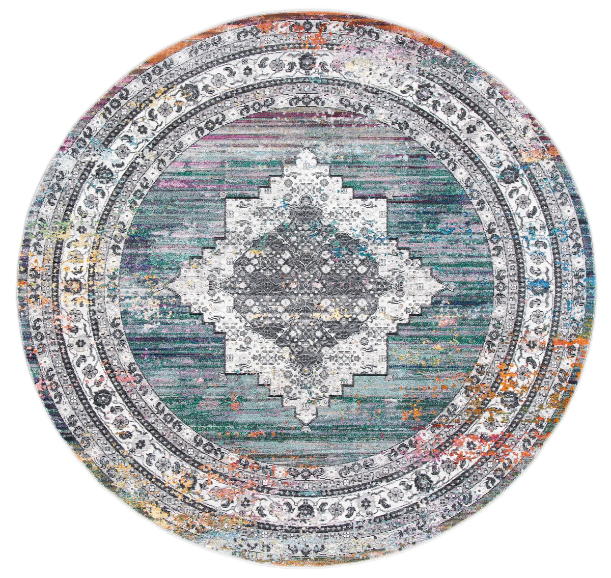 Safavieh Aria 6'-5" x 6'-5" Rug in Ivory / Blue