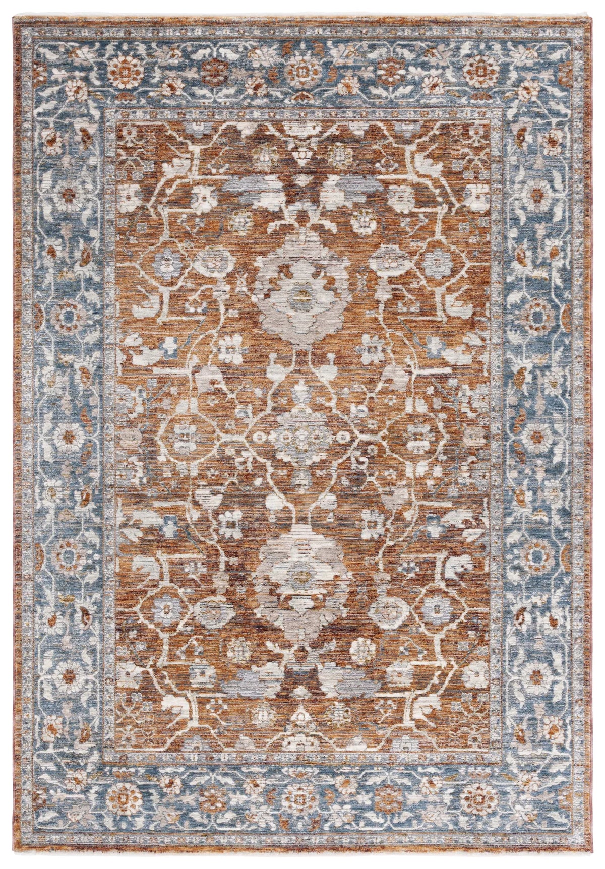Safavieh Heirloom 700 4'-0" x 6'-0" Rug in Rust / Blue