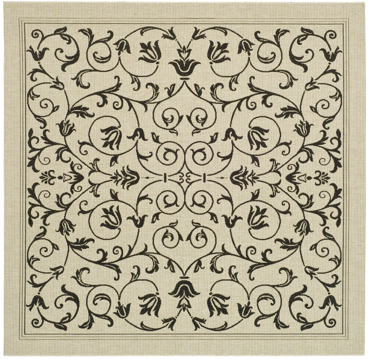 Safavieh Courtyard 7'-10" x 7'-10" Rug in Sand / Black