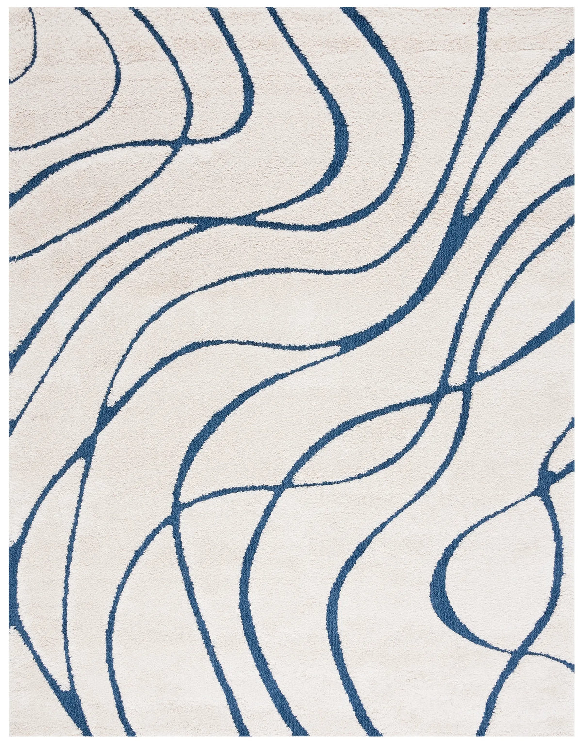 Safavieh Florida Shag 9'-6" x 13'-0" Rug in Cream / Blue