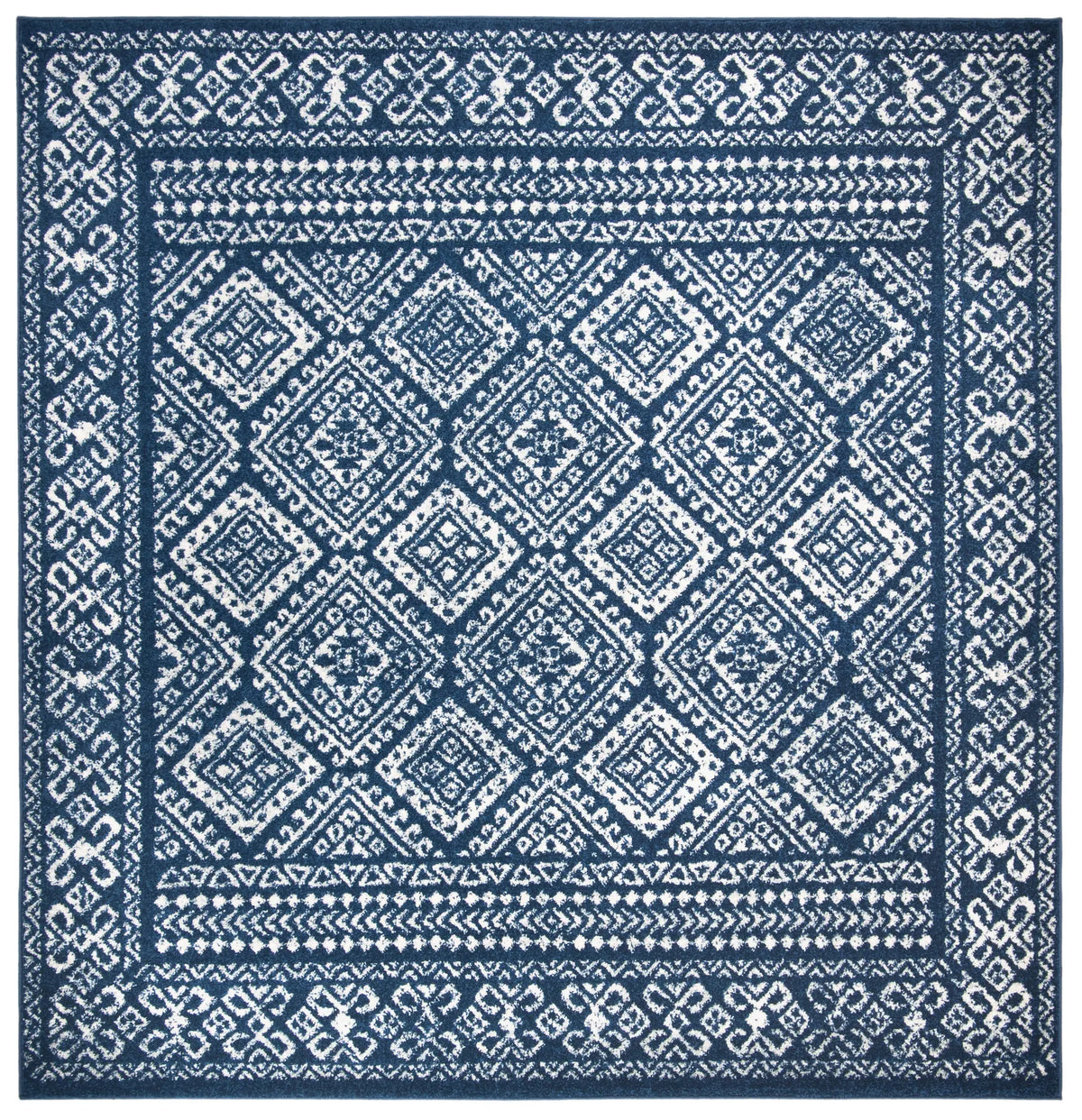 Safavieh Tulum 6'-7" x 6'-7" Rug in Navy / Ivory