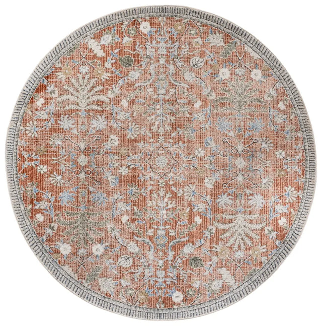 Safavieh Grove 6'-7" x 6'-7" Rug in Rust / Blue