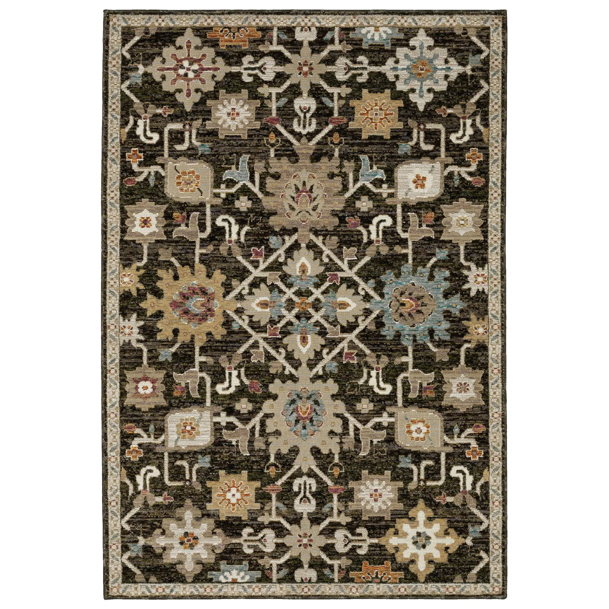 Oriental Weavers Sphinx Andorra 2396B Brown/ Multi Rug - main flat