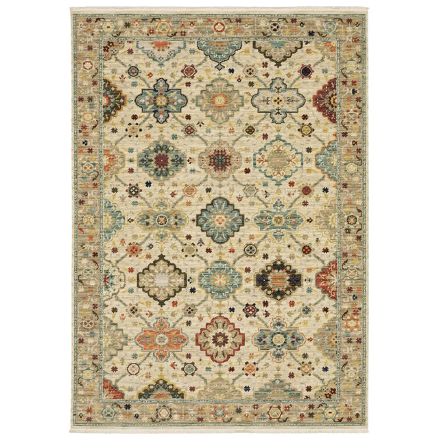Oriental Weavers Lilihan 4601W Beige/ Multi Rug - main flat