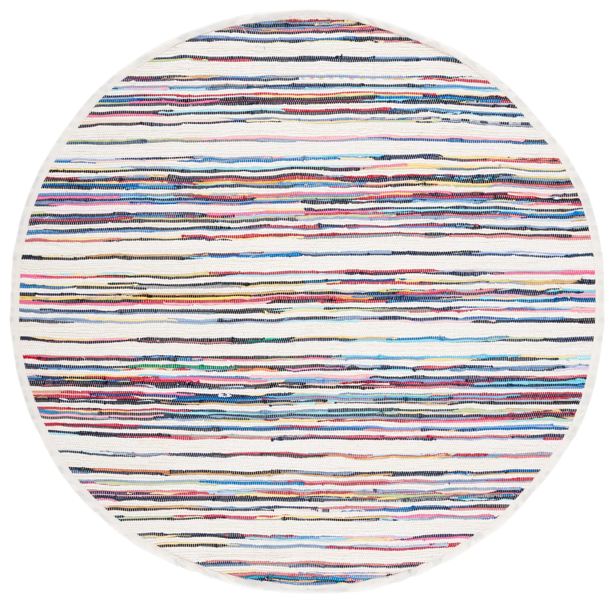 Safavieh Rag Rug 6'-0" x 6'-0" Rug in Ivory / Multi