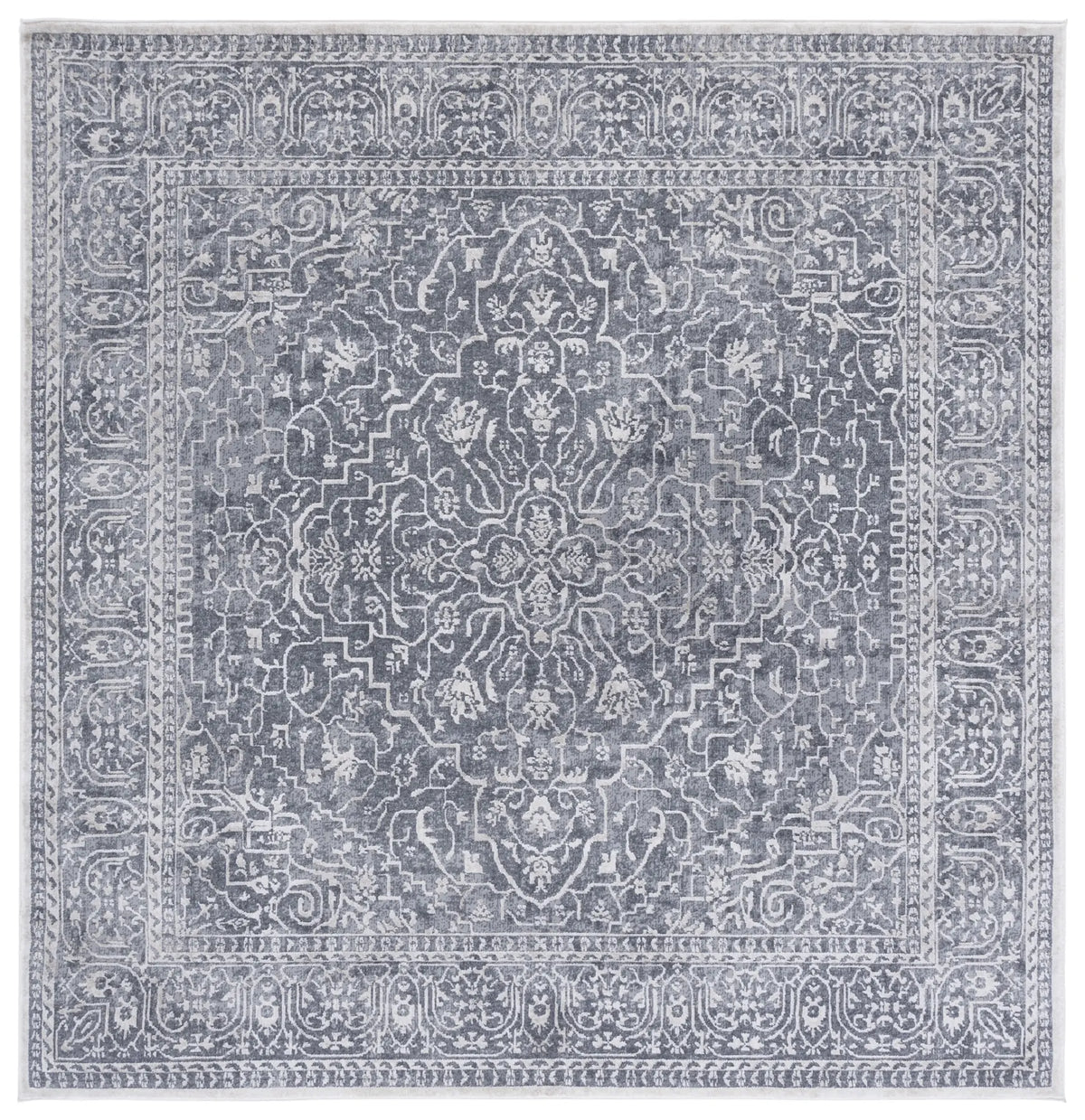 Safavieh Reflection 6'-7" x 6'-7" Rug in Dark Grey / Cream
