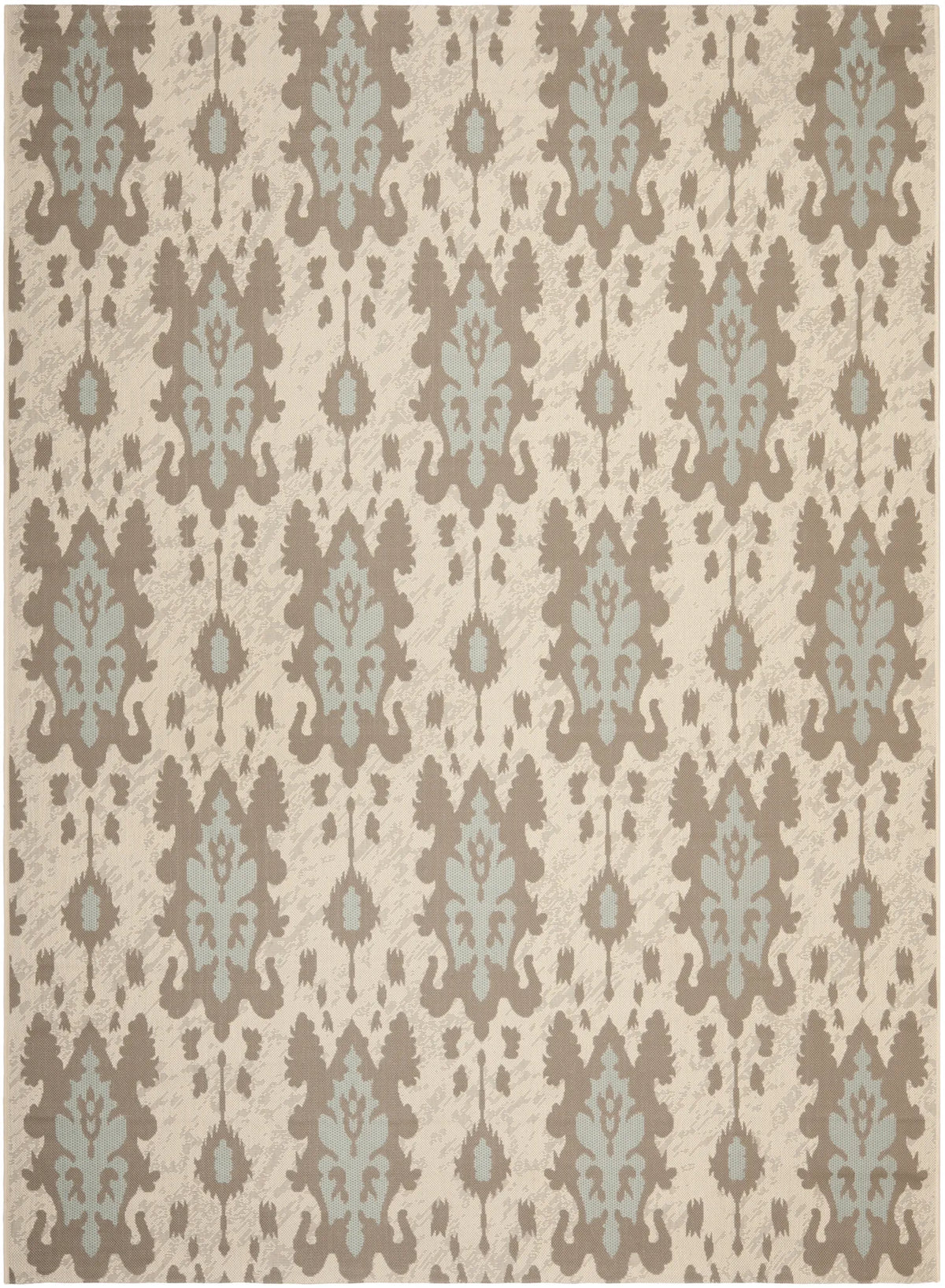 Safavieh Courtyard 6'-7" x 9'-6" Rug in Beige Dk Beige / Aqua Weft
