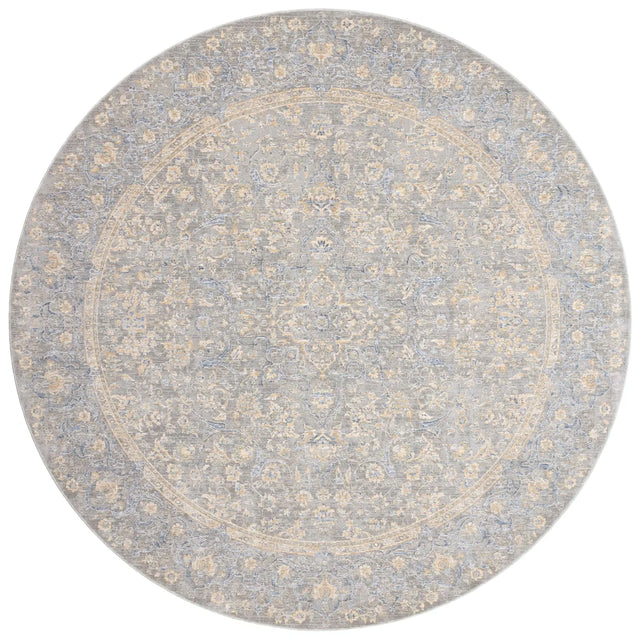 Loloi Pandora Pan-01 Stone / Gold Rugs - round flat