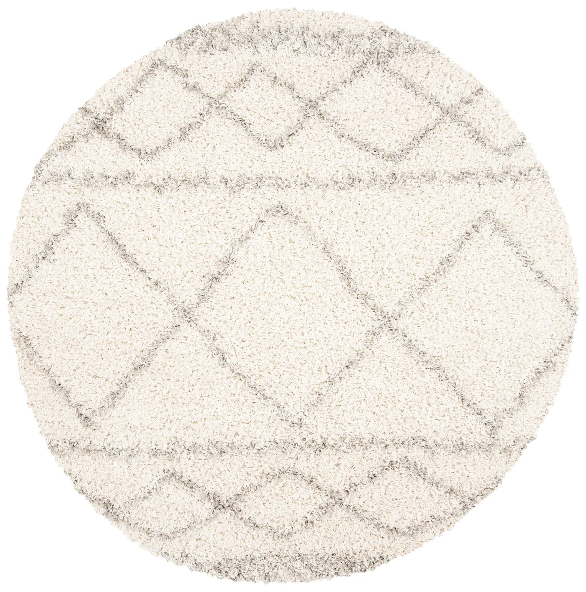 Safavieh Pro Lux Shag 400 5'-1" x 5'-1" Rug in Ivory / Light Grey