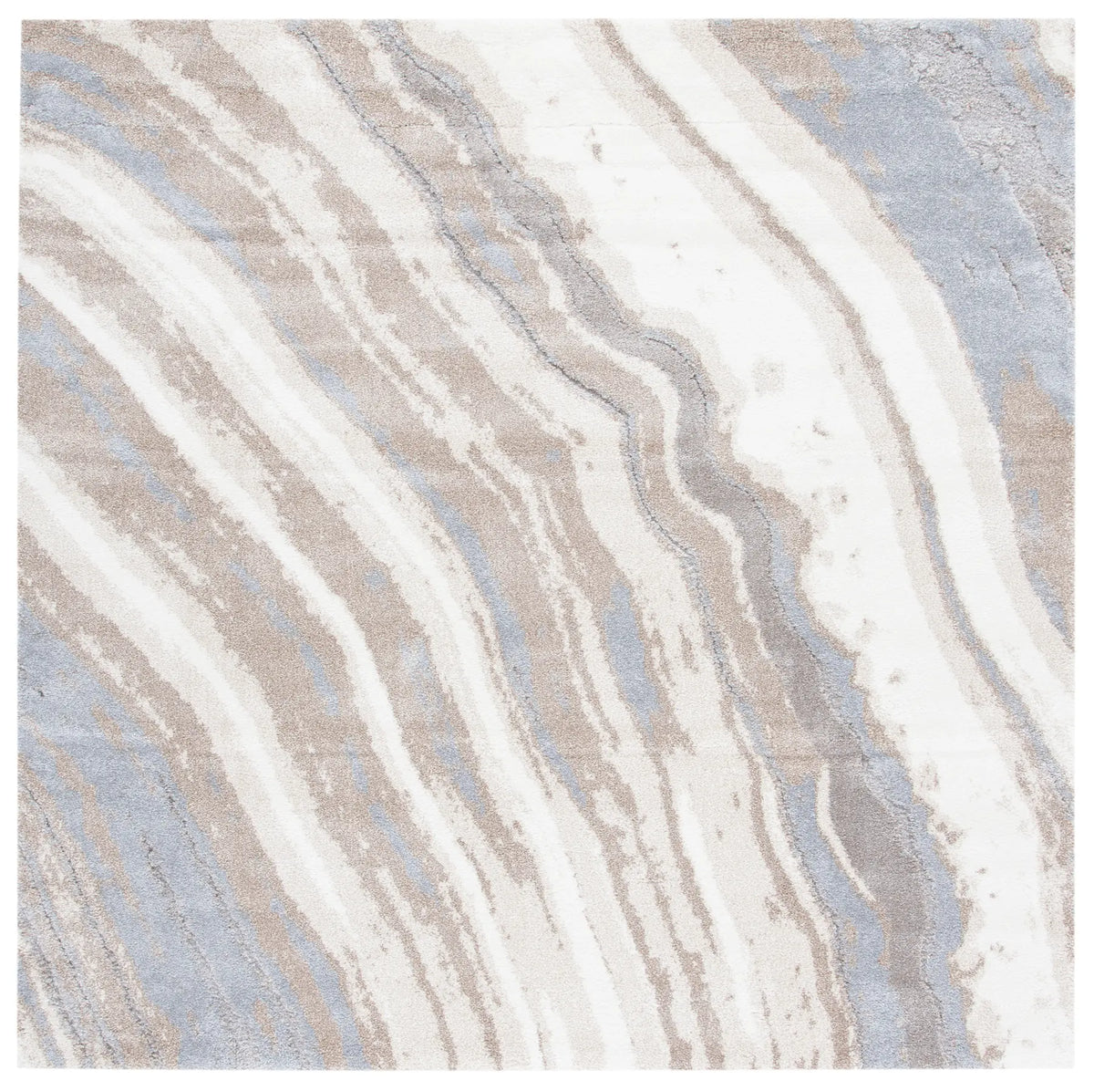 Safavieh Cyrus Shag 6'-7" x 6'-7" Rug in Ivory / Grey