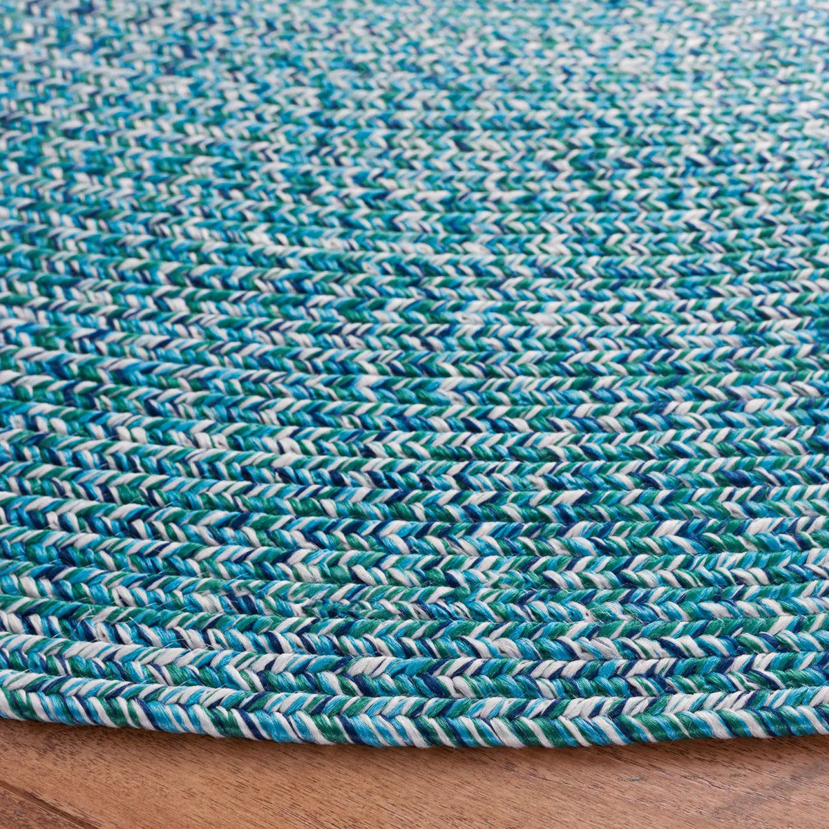 Safavieh Braided 5'-0" x 5'-0" Rug in Teal / Green