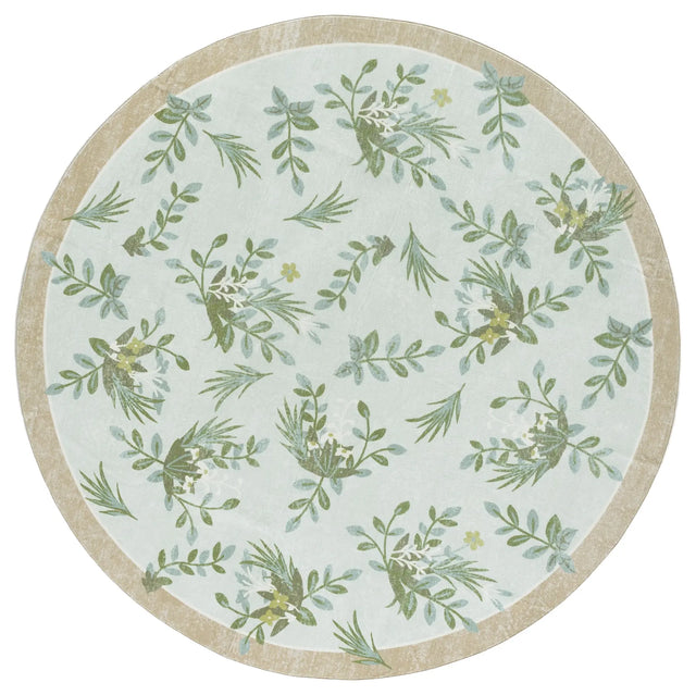 Safavieh Martha Stewart Washable 6'-0" x 6'-0" Rug in Taupe / Green