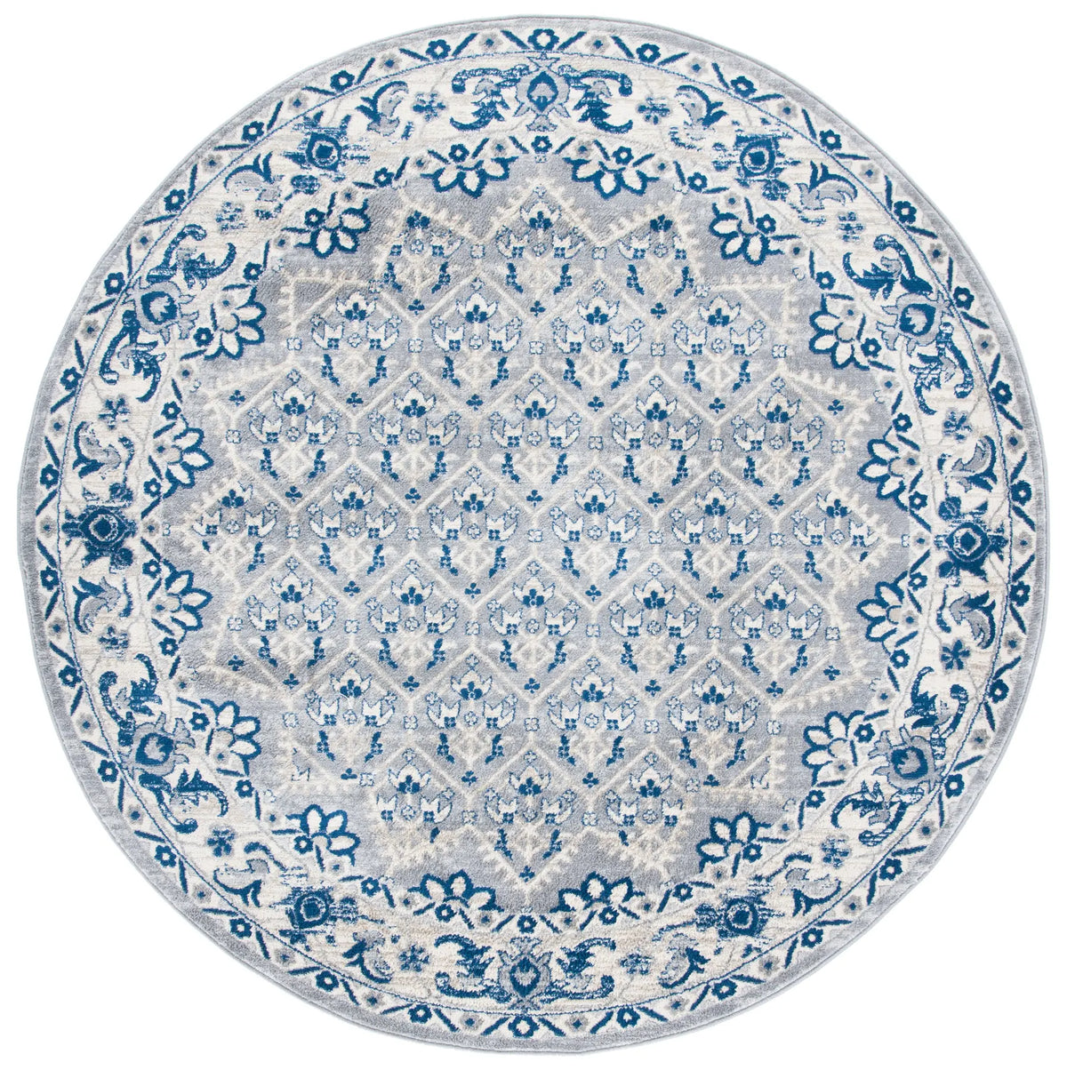 Safavieh Brentwood 6'-7" x 6'-7" Rug in Grey / Blue