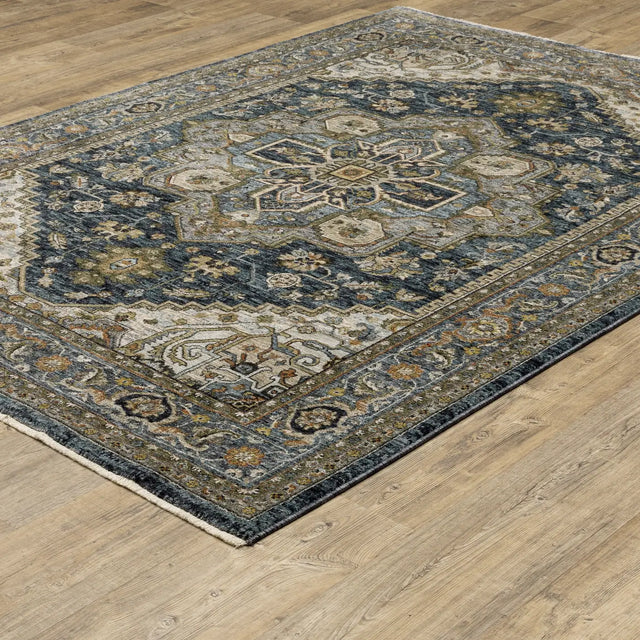 Oriental Weavers Sphinx Aberdeen 1144Q Blue/Blue Rugs - angle detail