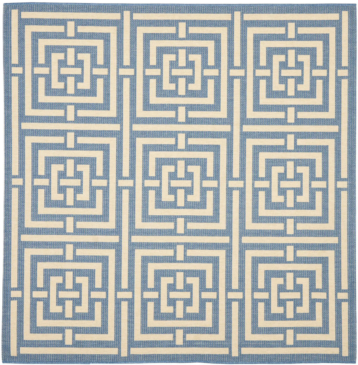 Safavieh Courtyard 6'-7" x 6'-7" Rug in Blue / Bone