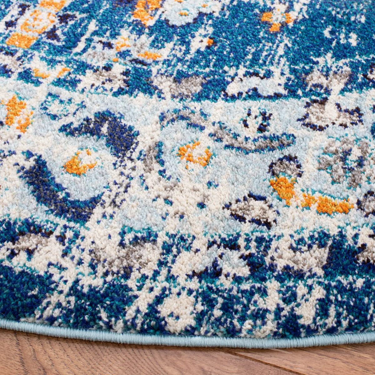 Safavieh Madison 6'-7" x 6'-7" Rug in Dark Blue / Light Blue