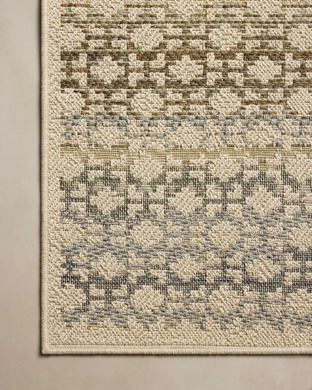 Loloi Saylor SAY-09 Ivory / Multi Rug - corner on wood