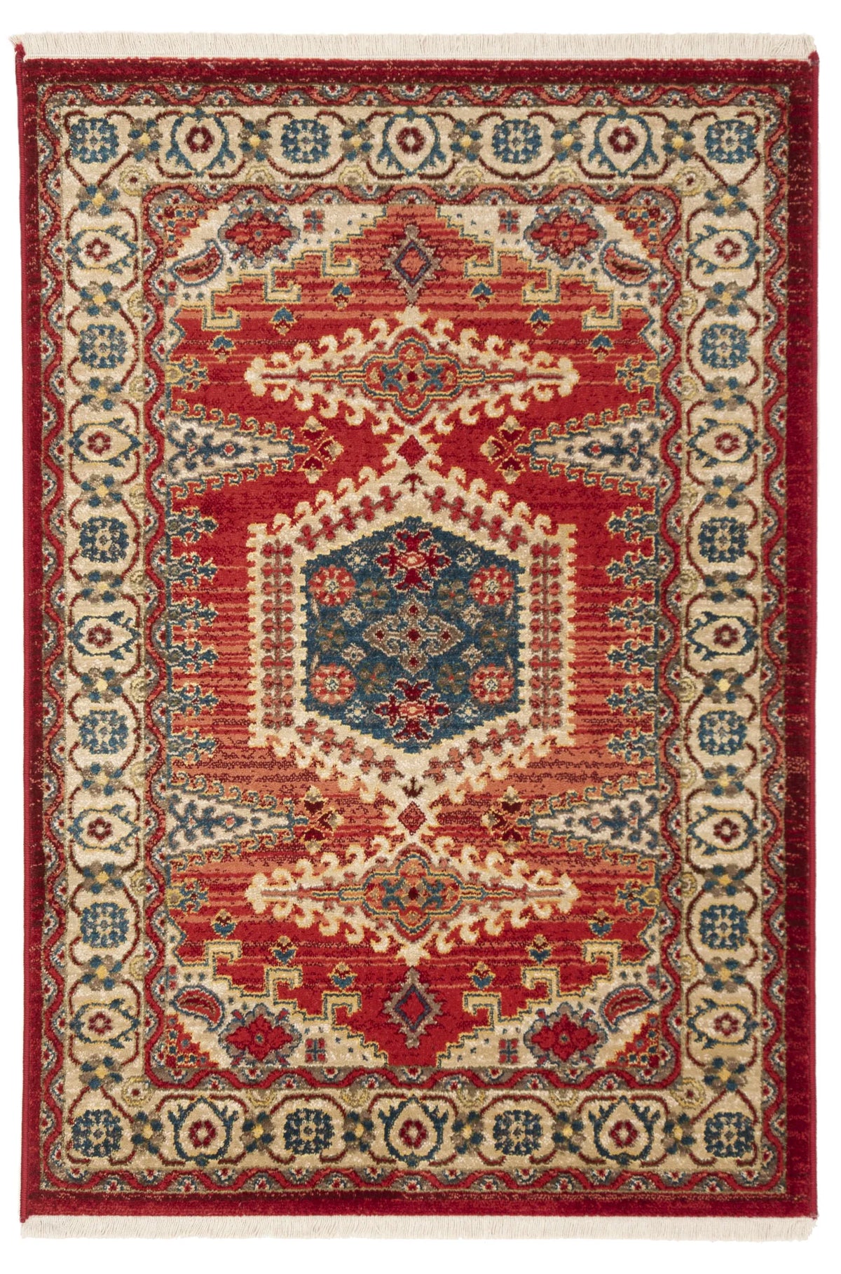 Safavieh Kashan 3'-3" x 4'-10" Rug in Red / Ivory