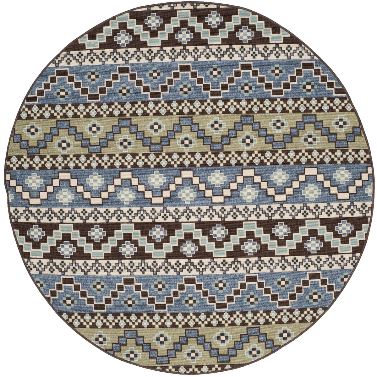 Safavieh Veranda 6'-7" x 6'-7" Rug in Blue / Creme
