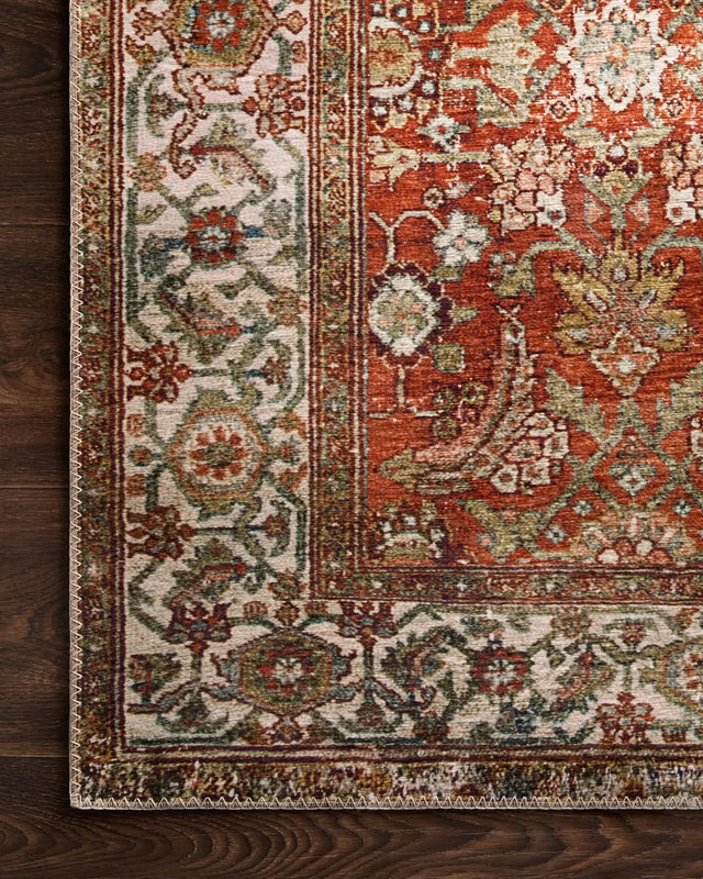Loloi Layla Lay-05 Ocean / Multi Rugs - corner on wood