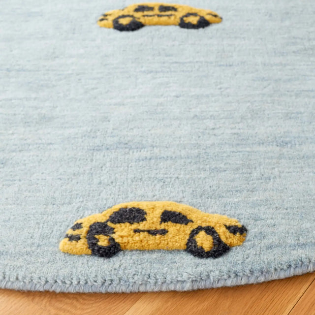 Safavieh Safavieh Kids 5'-0" x 5'-0" Rug in Light Blue / Yellow