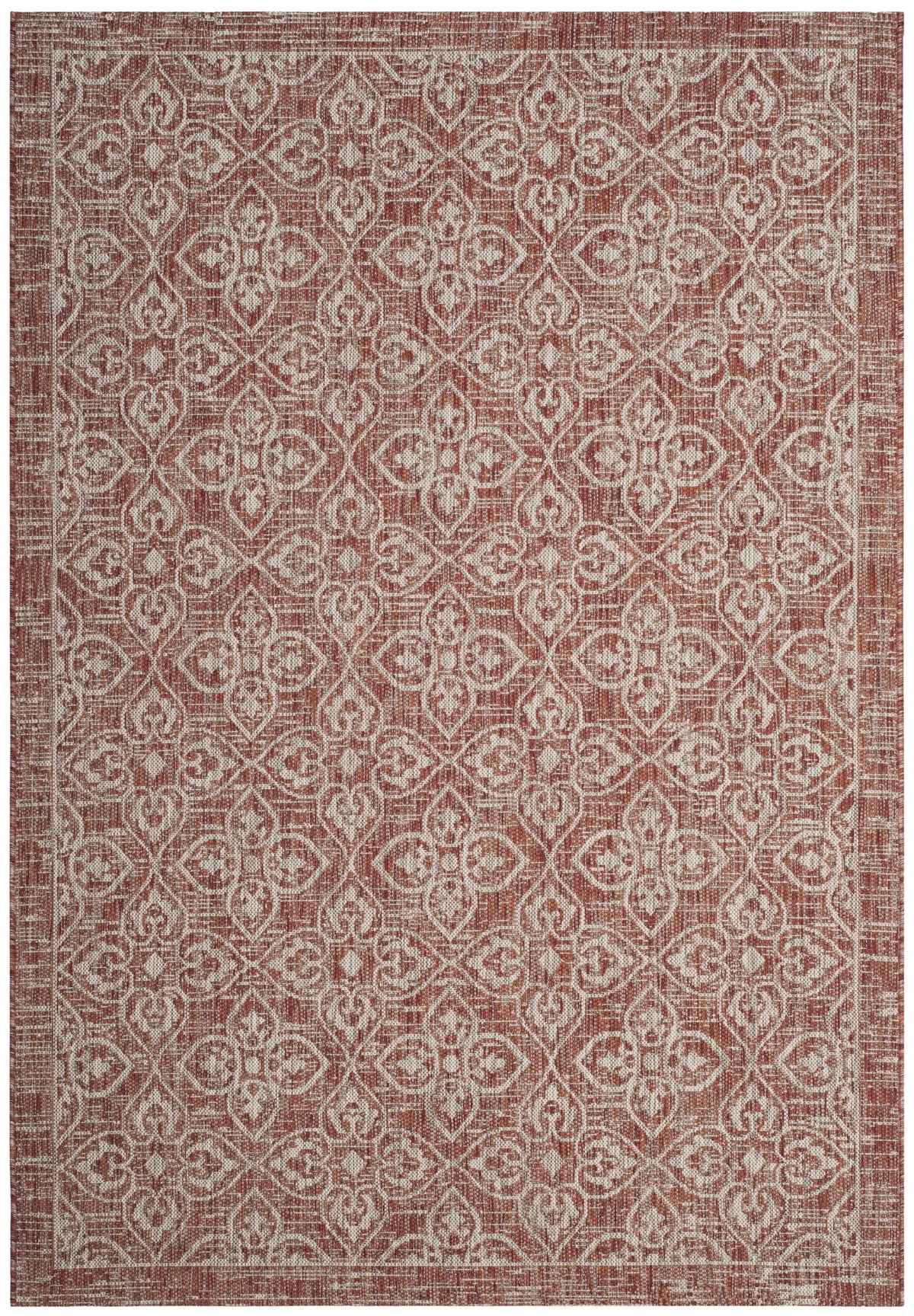 Safavieh Courtyard 5'-3" x 7'-7" Rug in Rust / Light Grey