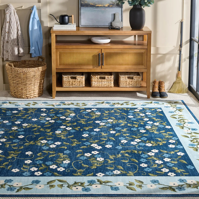 Safavieh Martha Stewart Washable 8'-0" x 10'-0" Rug in Dark Blue / Light Blue