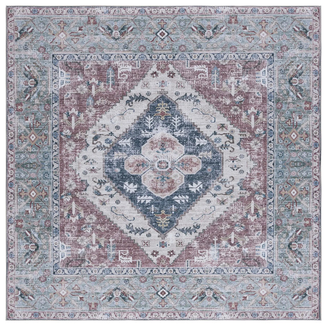 Safavieh Tucson 6'-0" x 6'-0" Rug in Rust / Navy